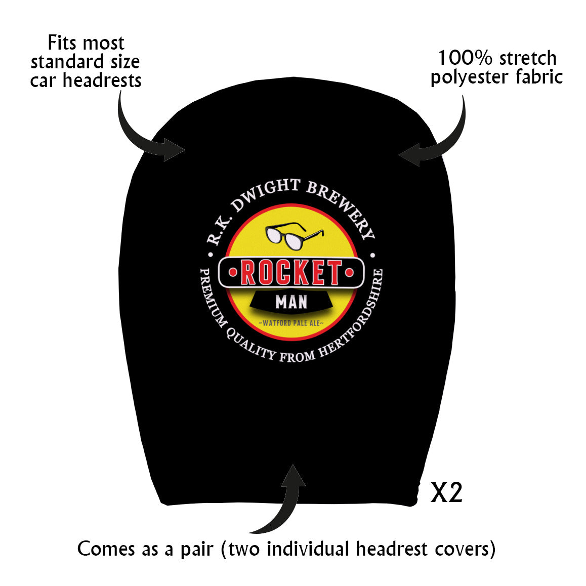 The Hornets Rocket Man - Football Legends - Headrest Cover
