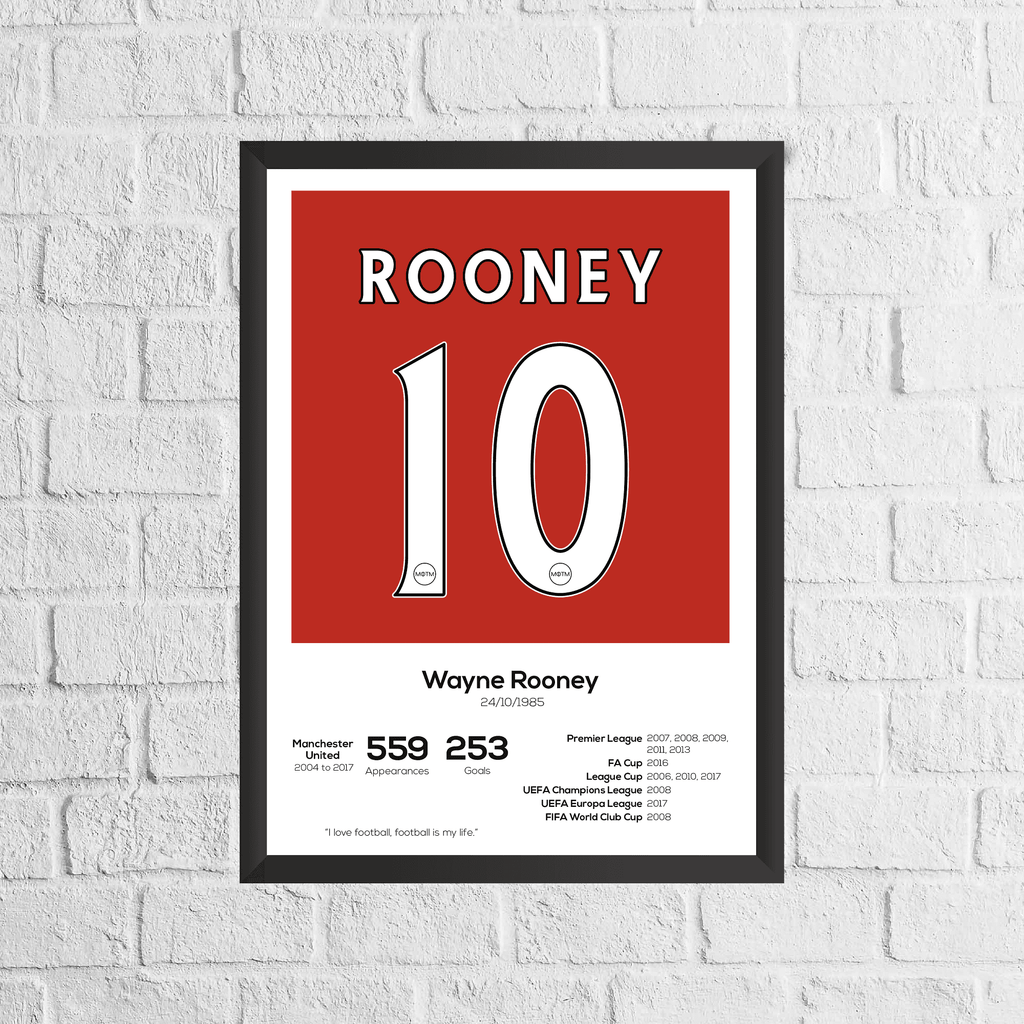 Wayne Rooney Legend Stats Print