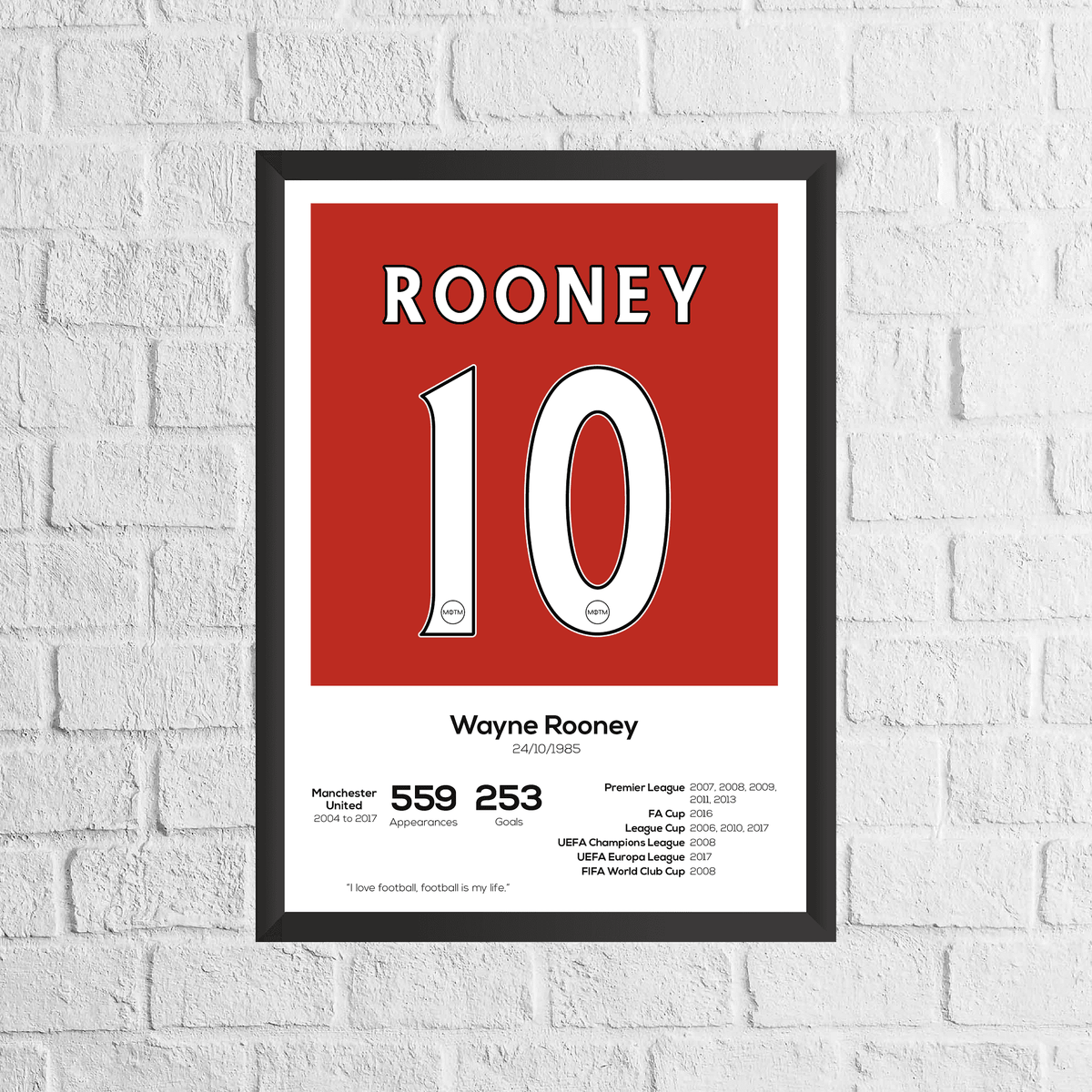 Wayne Rooney Legend Stats Print