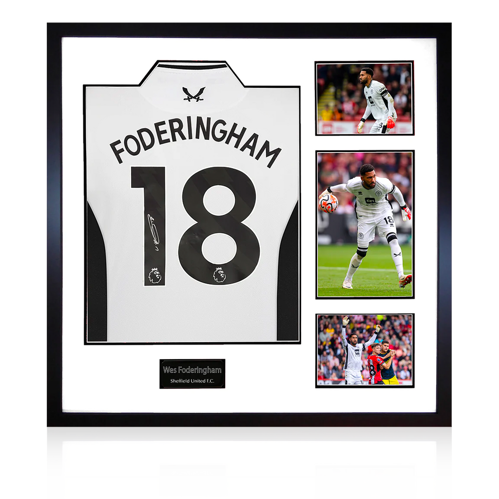 Wes Foderingham Signed Sheffield United 23/24 Shirt Large Display
