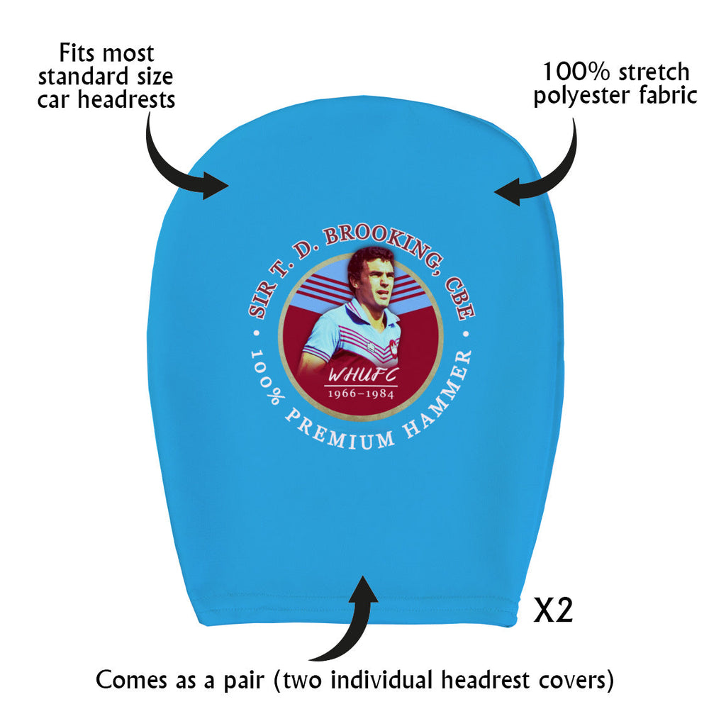 West Ham Brooking - Football Legends - Headrest Cover