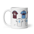 West Ham Legend Shirts Illustrated Handmade Ceramic Football Mug