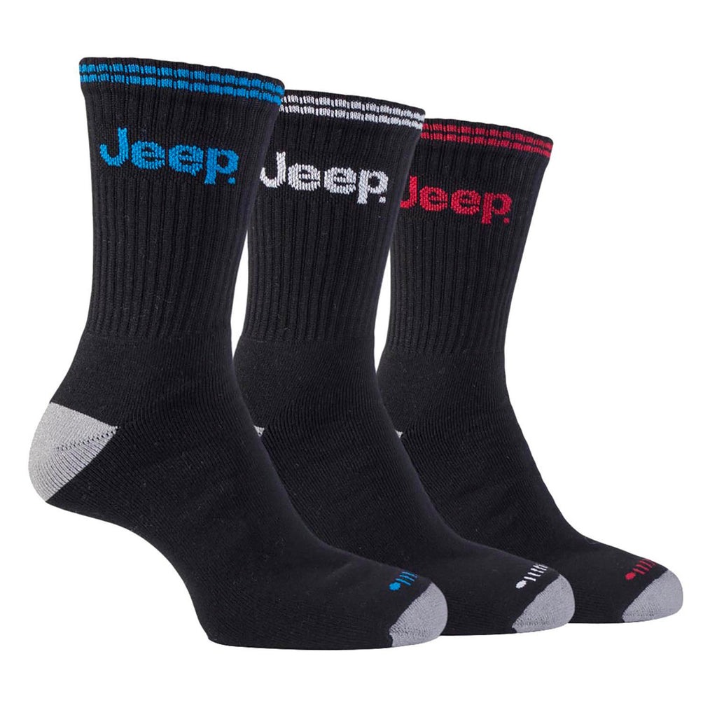 Men's 6 Pack Multipack Cushioned Crew Sport Socks - Outdoor Running