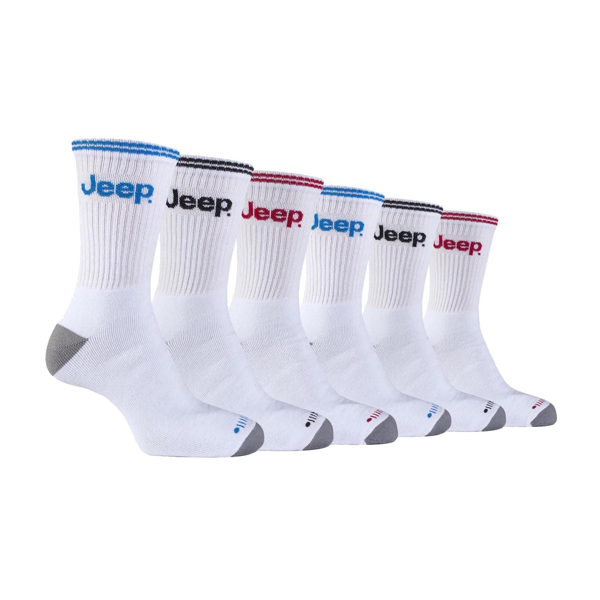 Men's 6 Pack Multipack Cushioned Crew Sport Socks - Outdoor Running