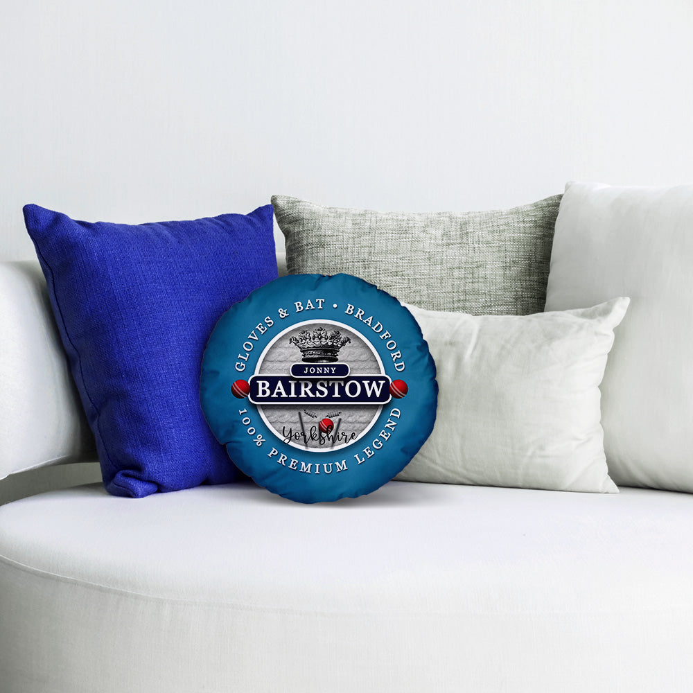 Yorkshire Cricket Jonny  - Legend Collection - Circle Cushion 14"