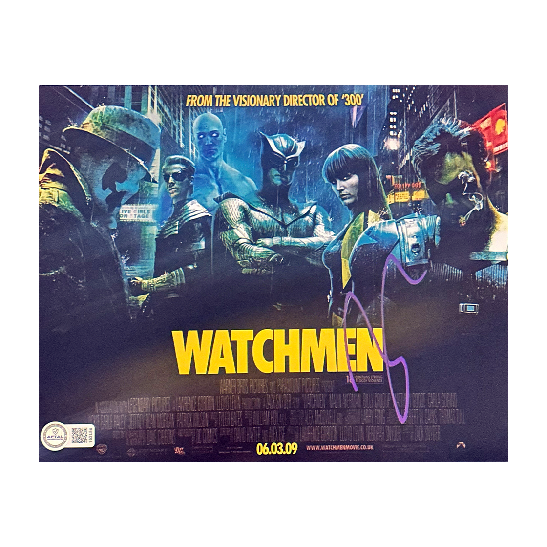 Zack Snyder Signed Watchmen 10x8 Image (AFTAL Authenticated)