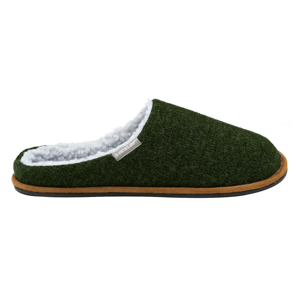 Mens Plush Lined Mule Slippers With Memory Foam