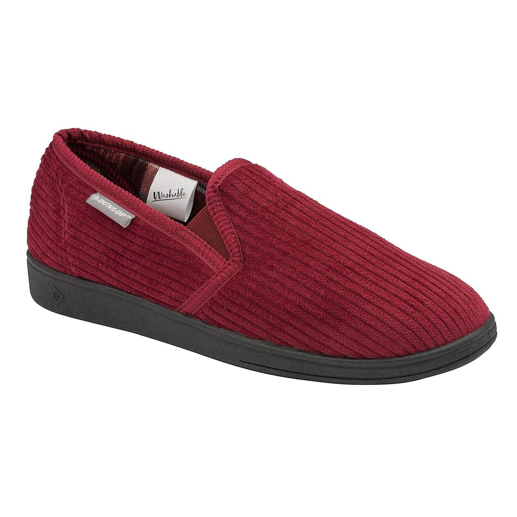Mens Tartan Lined Slippers With Memory Foam