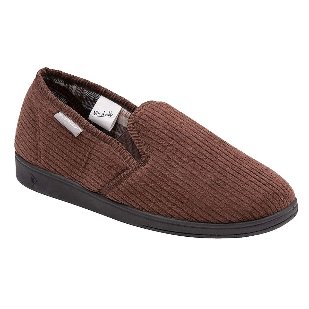 Mens Tartan Lined Slippers With Memory Foam