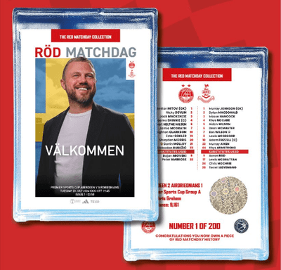 Aberdeen v Airdrieonians Official Limited Edition Collector Card 24/25 Card - No 38 of 200
