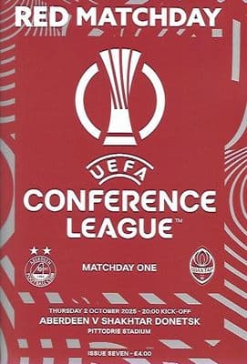 Aberdeen 2025/2026 Official Home Matchday Programmes