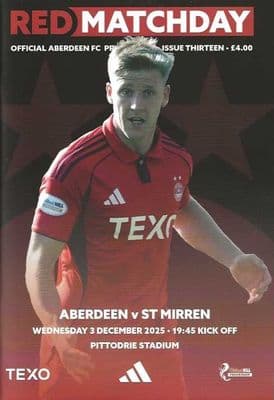 Aberdeen 2025/2026 Official Home Matchday Programmes