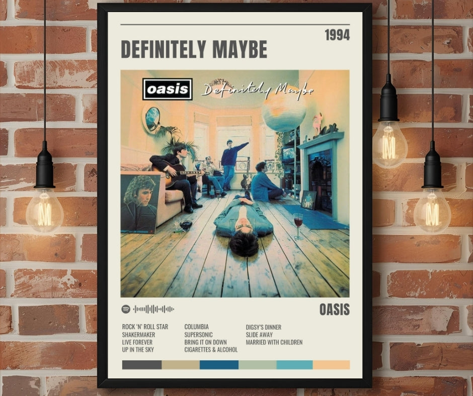 Definitely Maybe - Oasis Inspired Album Track Poster