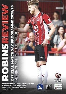 Altrincham 2025/2026 Official Home Matchday Programmes