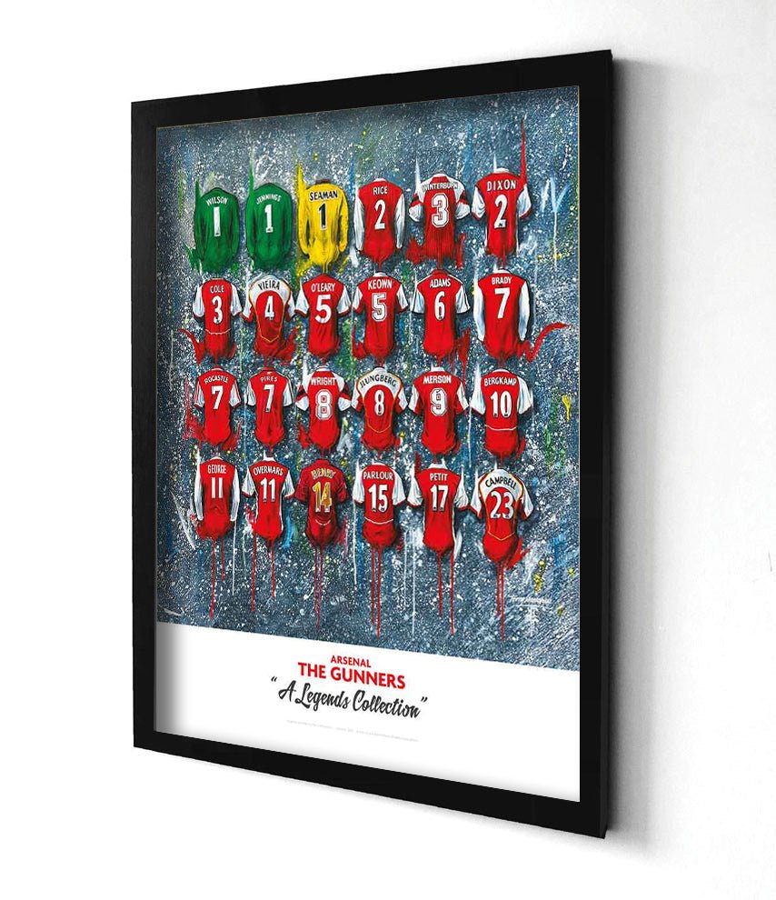 Arsenal 'The Legends' Shirts - A2 Signed Limited Edition Prints