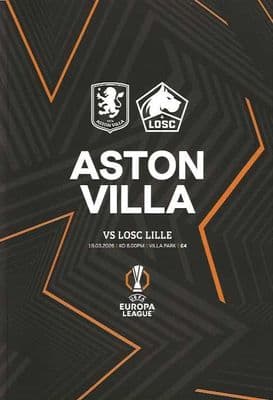 Aston Villa 2025/2026 Official Home Matchday Programmes