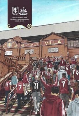 Aston Villa 2025/2026 Official Home Matchday Programmes