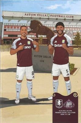 Aston Villa 2025/2026 Official Home Matchday Programmes
