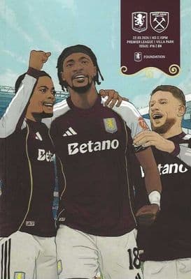 Aston Villa 2025/2026 Official Home Matchday Programmes