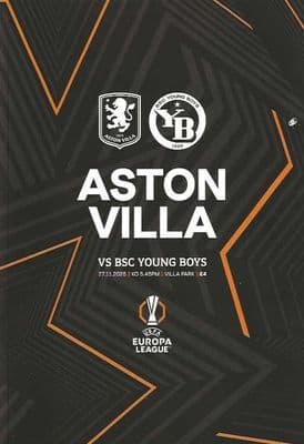 Aston Villa 2025/2026 Official Home Matchday Programmes