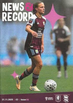Aston Villa Women 2025/2026 Official Matchday Programmes