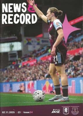 Aston Villa Women 2025/2026 Official Matchday Programmes