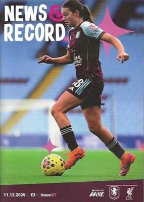 Aston Villa Women 2025/2026 Official Matchday Programmes
