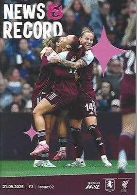 Aston Villa Women 2025/2026 Official Matchday Programmes