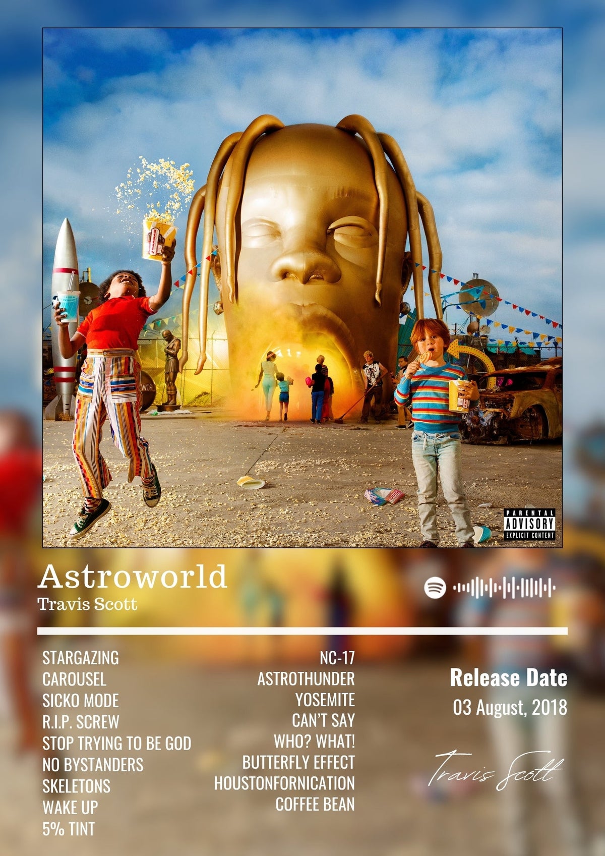 Astroworld - Travis Scott Inspired Album Poster