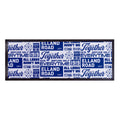 Leeds - Word Montage - White & Blue - Bar Runner