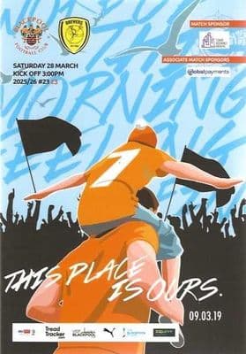 Blackpool 2025/2026 Official Home Matchday Programmes