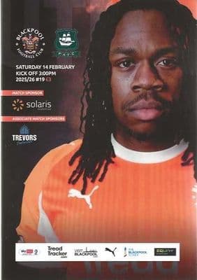 Blackpool 2025/2026 Official Home Matchday Programmes