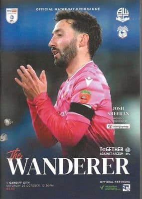 Bolton Wanderers 2025/2026 Official Home Matchday Programmes