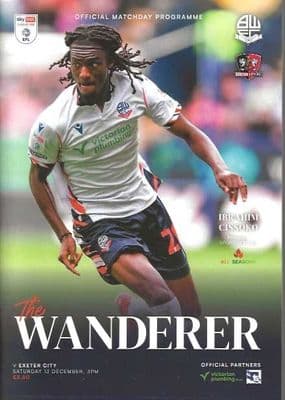 Bolton Wanderers 2025/2026 Official Home Matchday Programmes