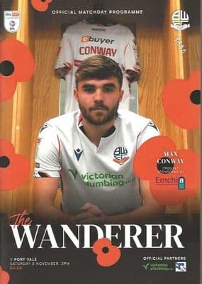 Bolton Wanderers 2025/2026 Official Home Matchday Programmes