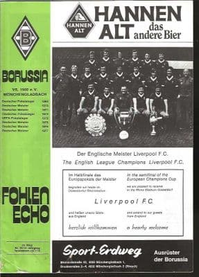 Borussia Monchengladbach v Liverpool 29th March 1978 European Cup Semi Final Official Matchday Programme