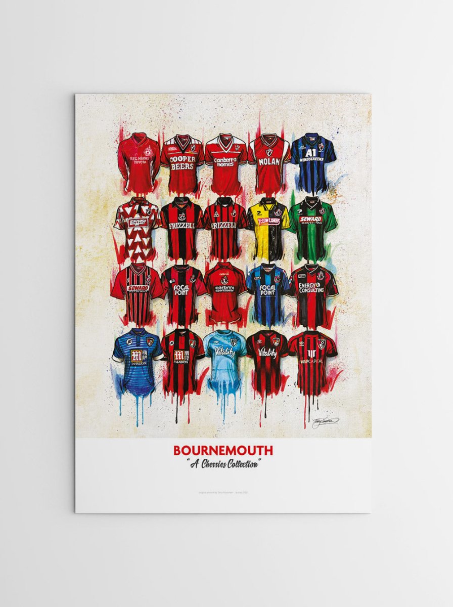 Bournemouth Shirts - A2 Signed Limited Edition Prints