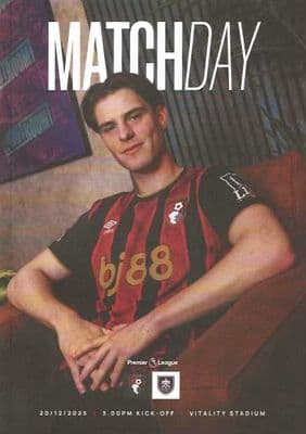 Bournemouth 2025/2026 Official Home Matchday Programmes