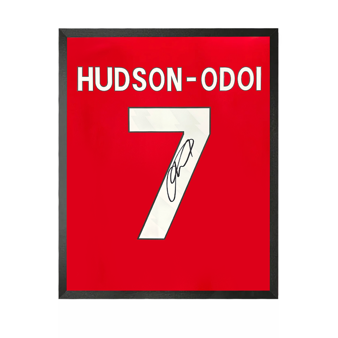 Callum Hudson-Odoi Signed Nottingham Forest Shirt Compact Frame