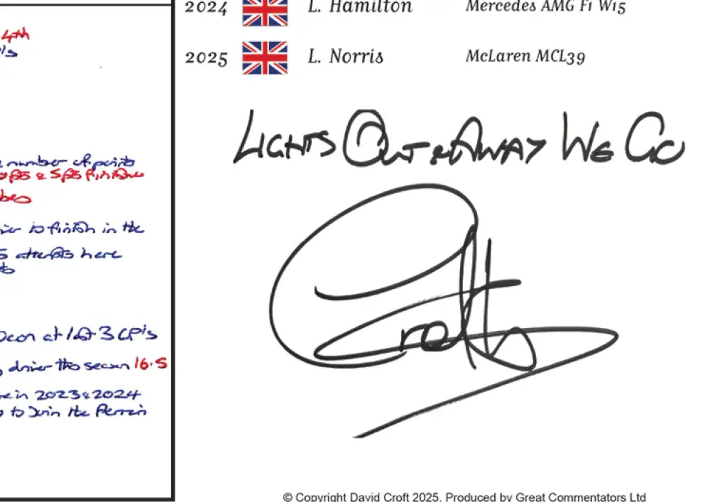 FORMULA 1, 75 Years of F1, Silverstone Special,  British Grand Prix, Silverstone, 6 July, 2025. David Croft. INTR