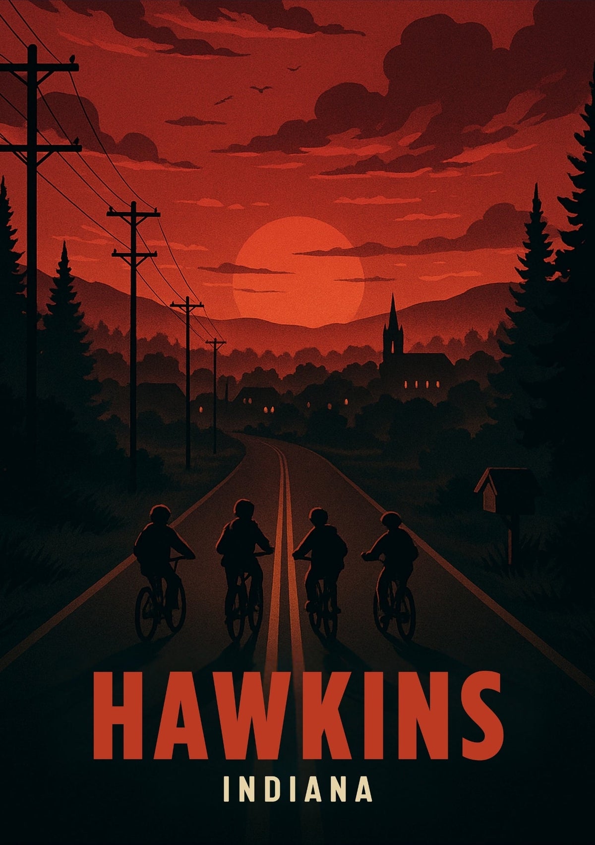 Hawkins : The Ride Home - Stranger Things Poster