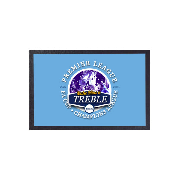 Manchester Blue Treble  - Football Legends - Door Mat -60cm X 40cm