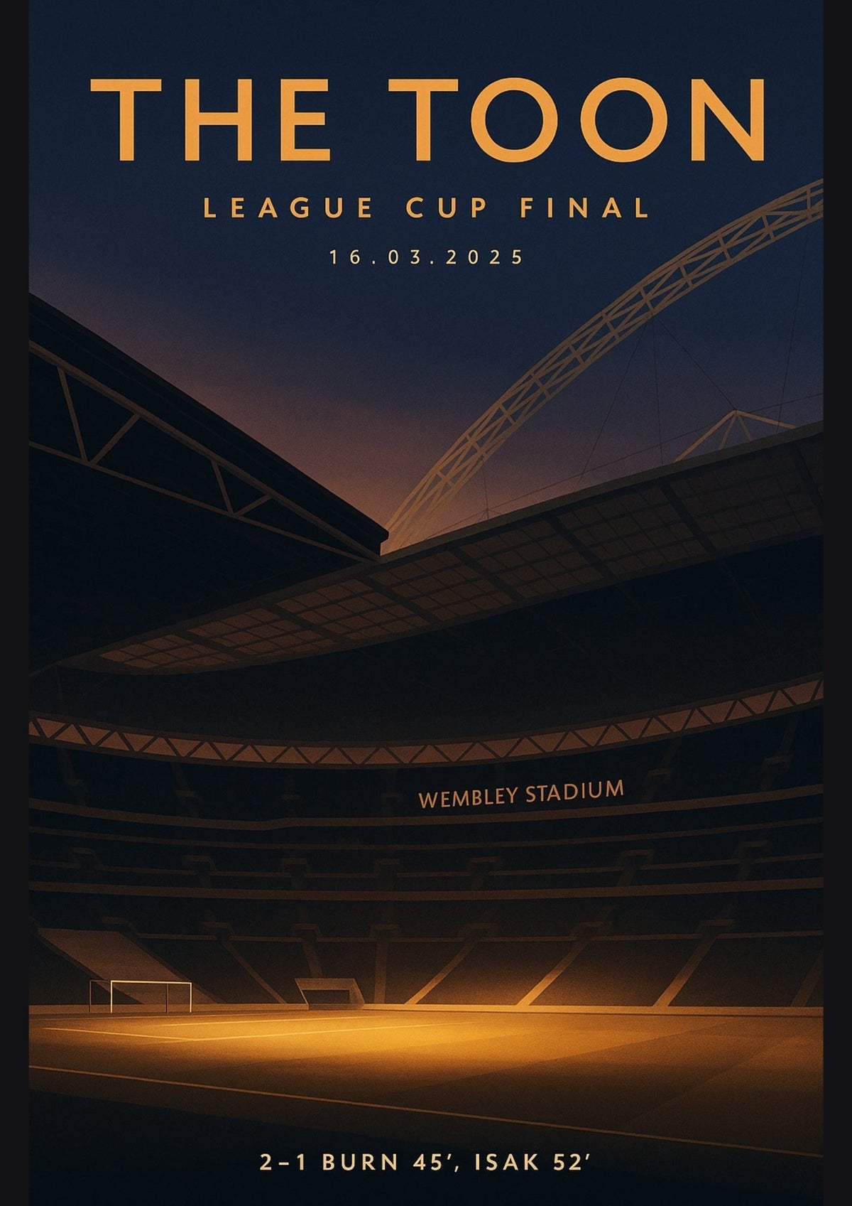 League Cup Final - Newcastle Inspired Matchday Wall Art