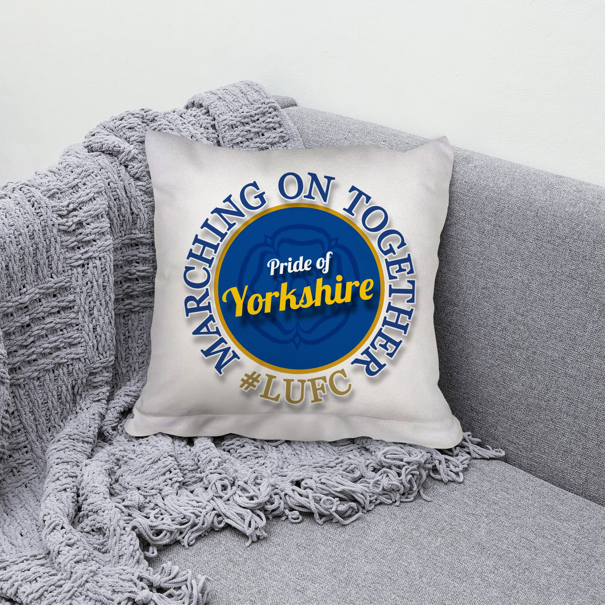 leeds marching on together - Cushion - 10"