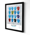 Manchester City A3 Framed Print – Iconic Sky Blues Shirt Wall Art
