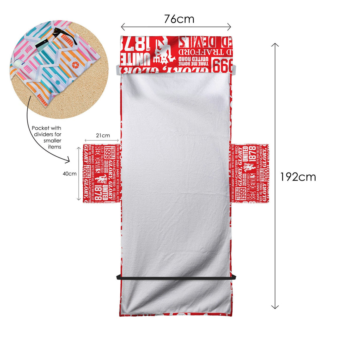 Manchester Red - Word Montage - Sunbed Towel