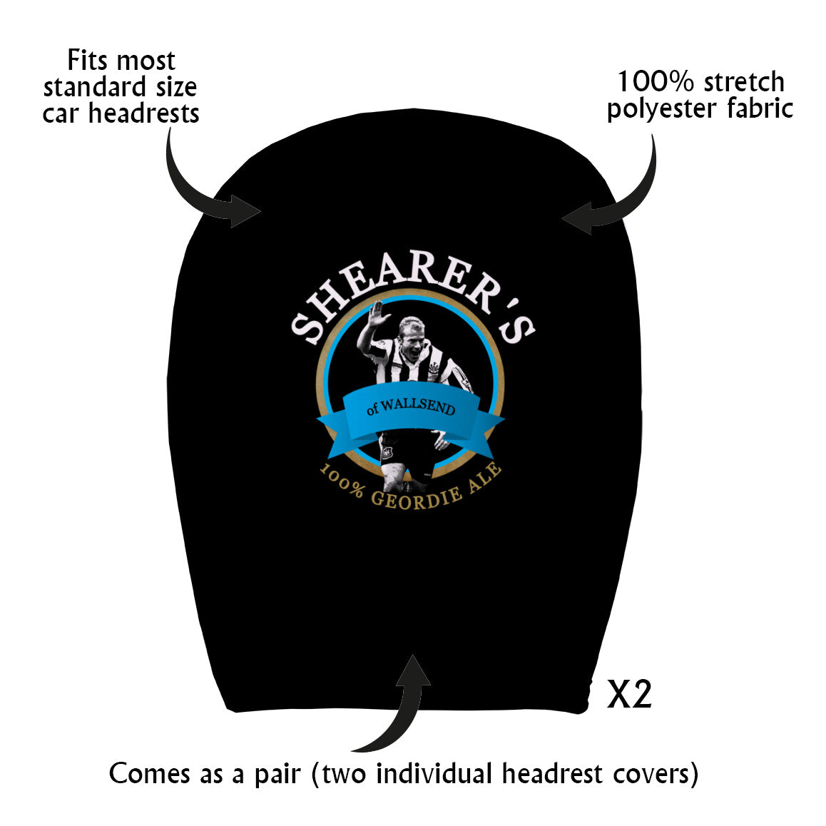 Newcastle Alan Shearer_- Football Legends - Headrest Cover