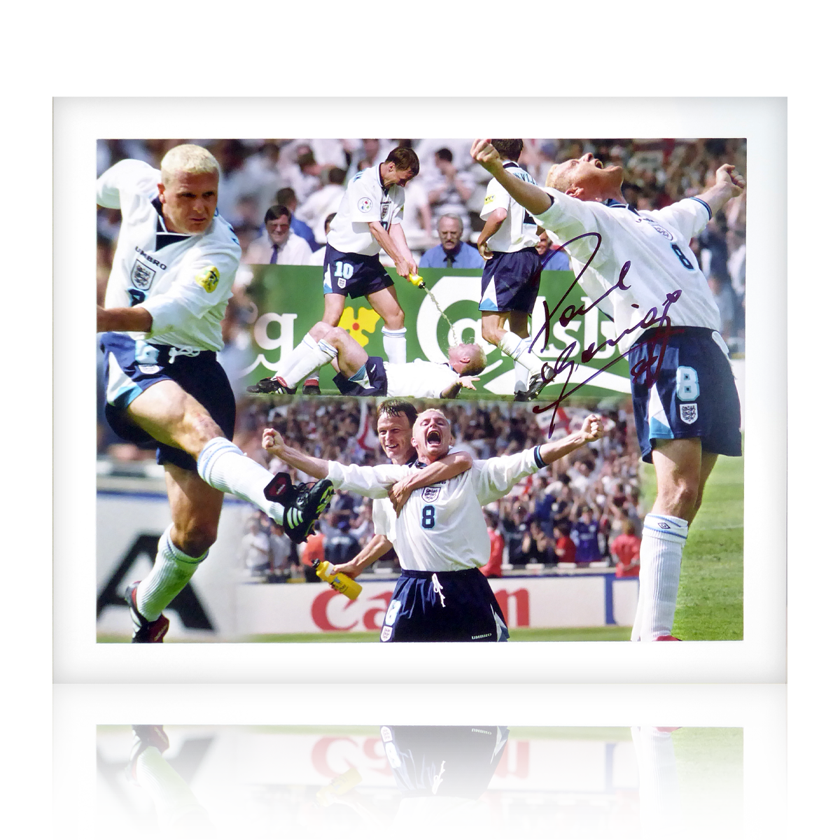 Paul Gascoigne Signed Euro 96 Montage