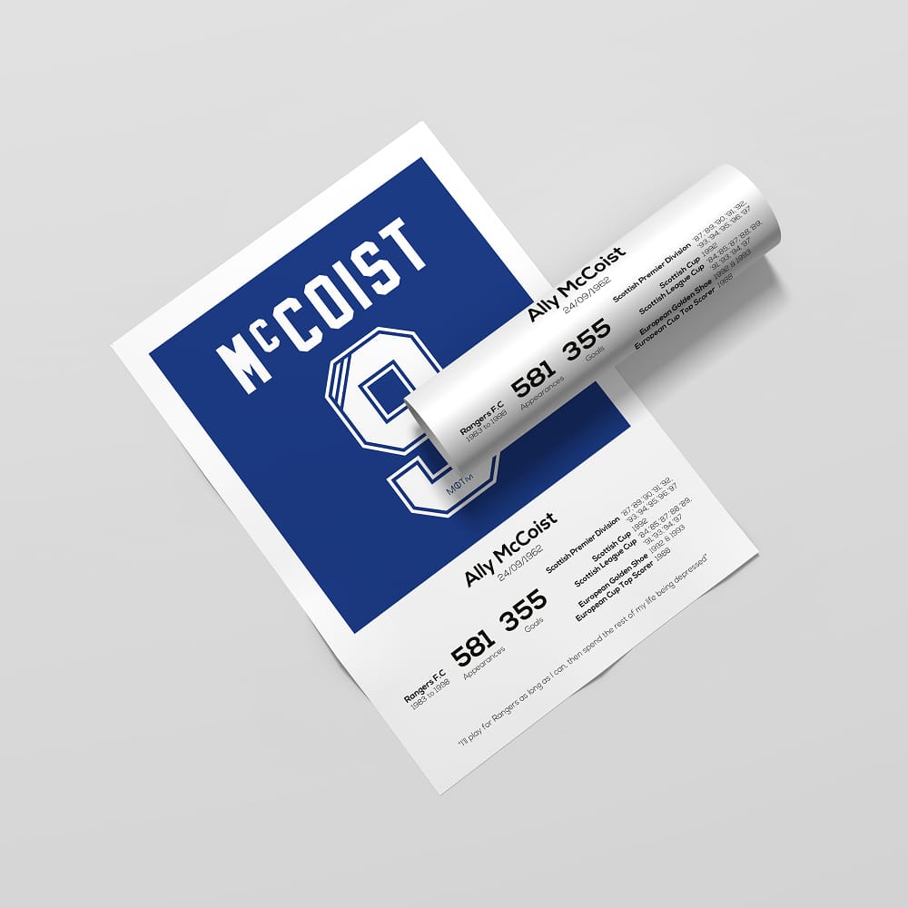 Ally McCoist Legend Stats Print