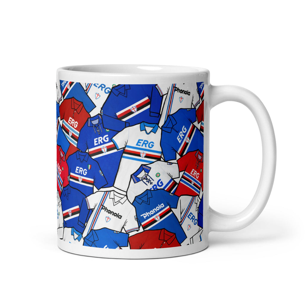 Sampdoria Retro Shirts Collage Ceramic Football Mug
